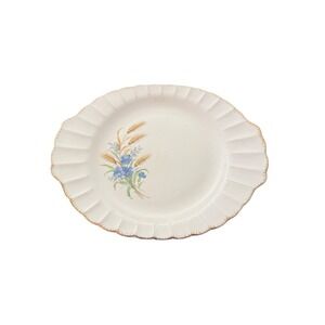 American Limoges Platter Wheatfield TC-G. F. E. 13.5" Cream Floral 22K Gold Trim